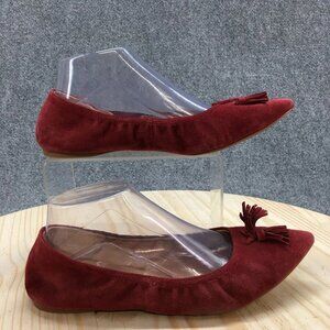 J.Crew Shoes Womens 8.5 Lottie Ballet Flats Burgundy Leather Comfort Pointed Bow